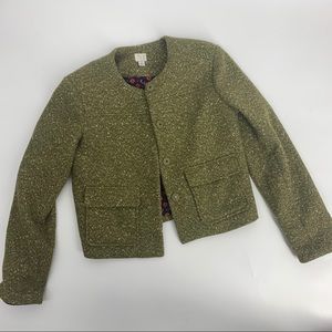 A new day gold tweed cropped blazer size 2